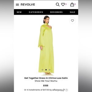 COPY - SHOWMEYOURMUMU Green Citrine Satin Dress